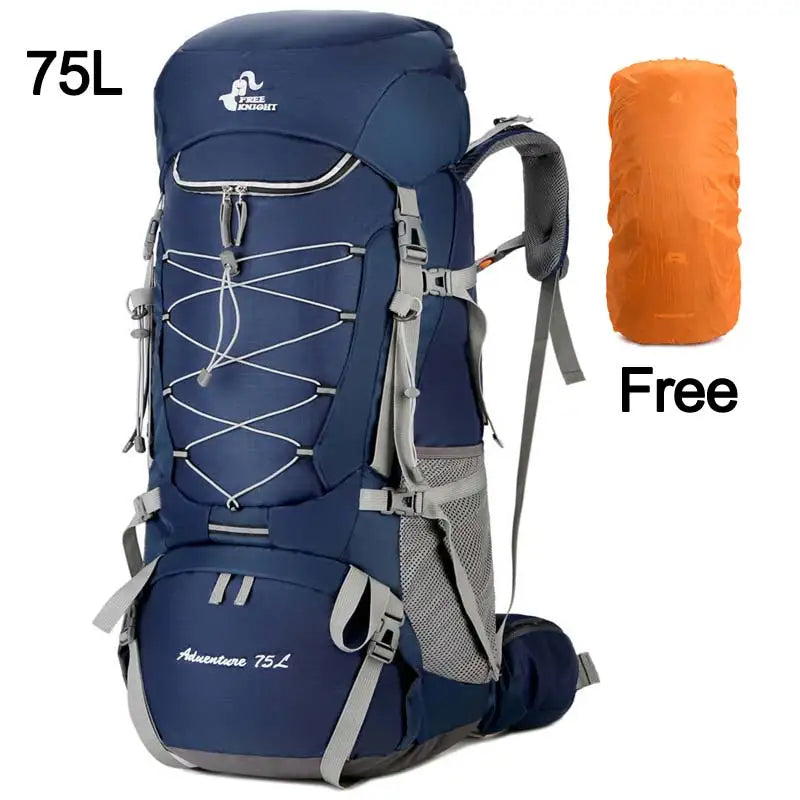 75L Camping Backpack Travel Sport Bag With Rain Cover Men