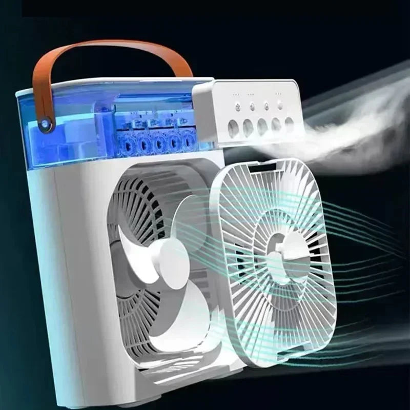 Portable Humidifier Fan 3 In 1 USB Air Conditioner LED Light