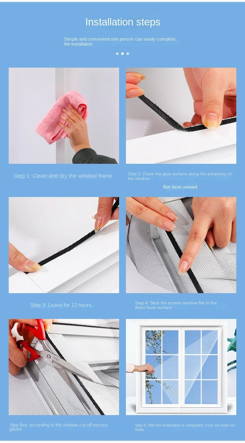 DIY Mosquito Net Self-Adhesive Indoor Anti-Insect Fly Screen