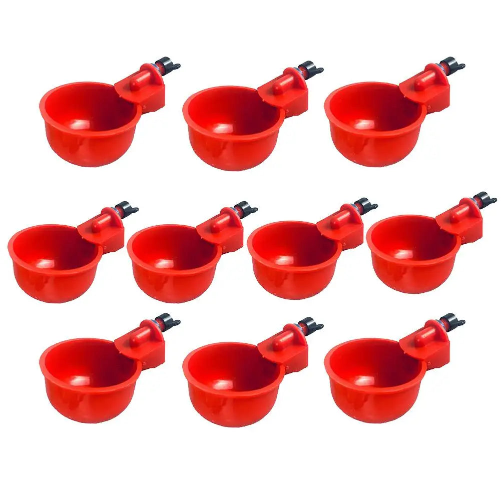 10 Pcs Automatic Poultry Drinking Bowl Chicken Waterer Cups Duck Drinking Machine Hanging Drinking Bowls Water Dispenser