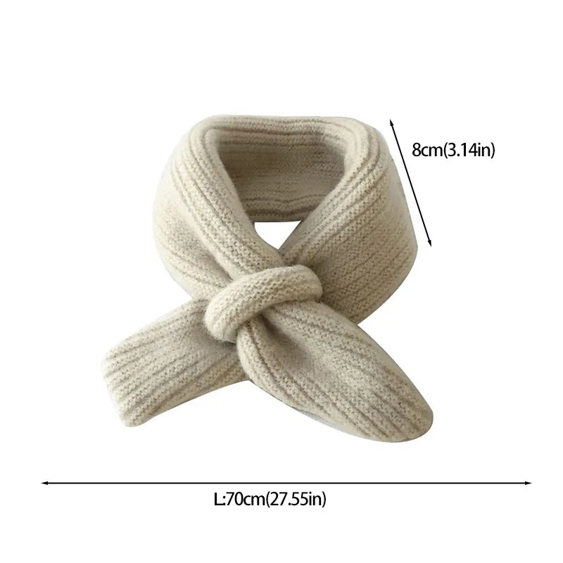 Simple Fashion Baby Scarf Candy Color Woolen Knitted Scarves for Kids Winter Warm Neckerchief