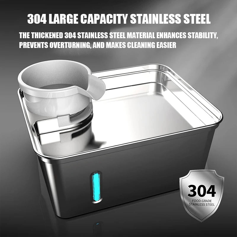 8L large capacity stainless steel cat/dog smart water dispenser