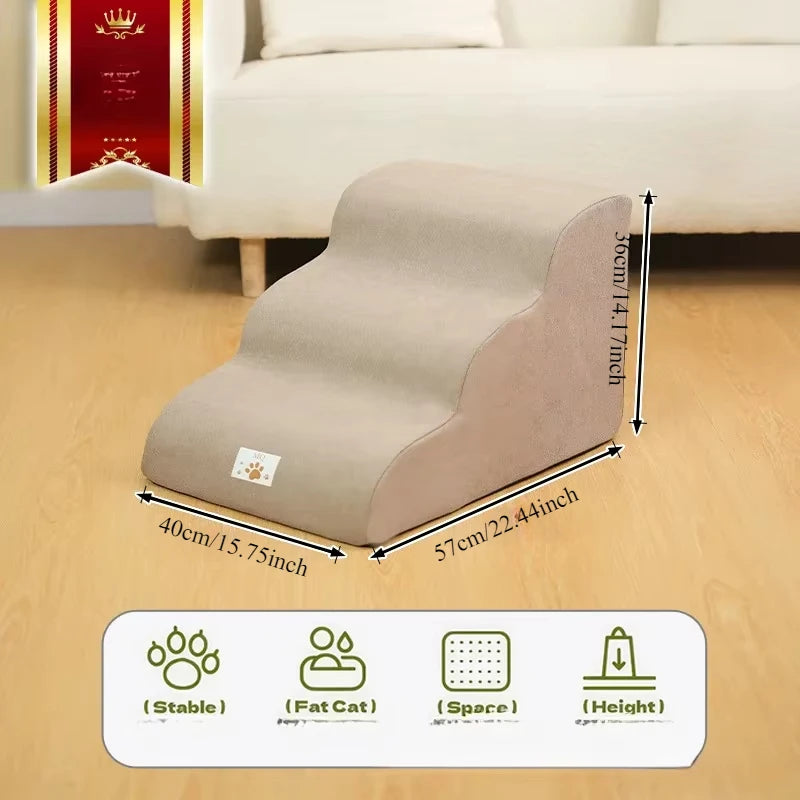 3 Layer Stair Dog Cat Ramp Ladder Memory Foam Washable Pet Supplies