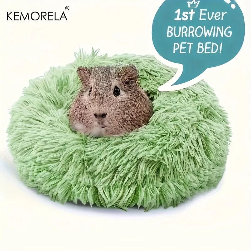 1PCS Ultra-Soft Plush Pet Nest Cozy Warm Hamster Sleeping Bed Non-Slip Bottom Insulated Padding for Guinea & Other Small Animals
