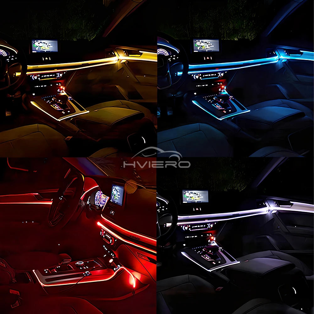 1M/2M/3M/5M Car Interior LED Strip Flexible Neon Lights USB