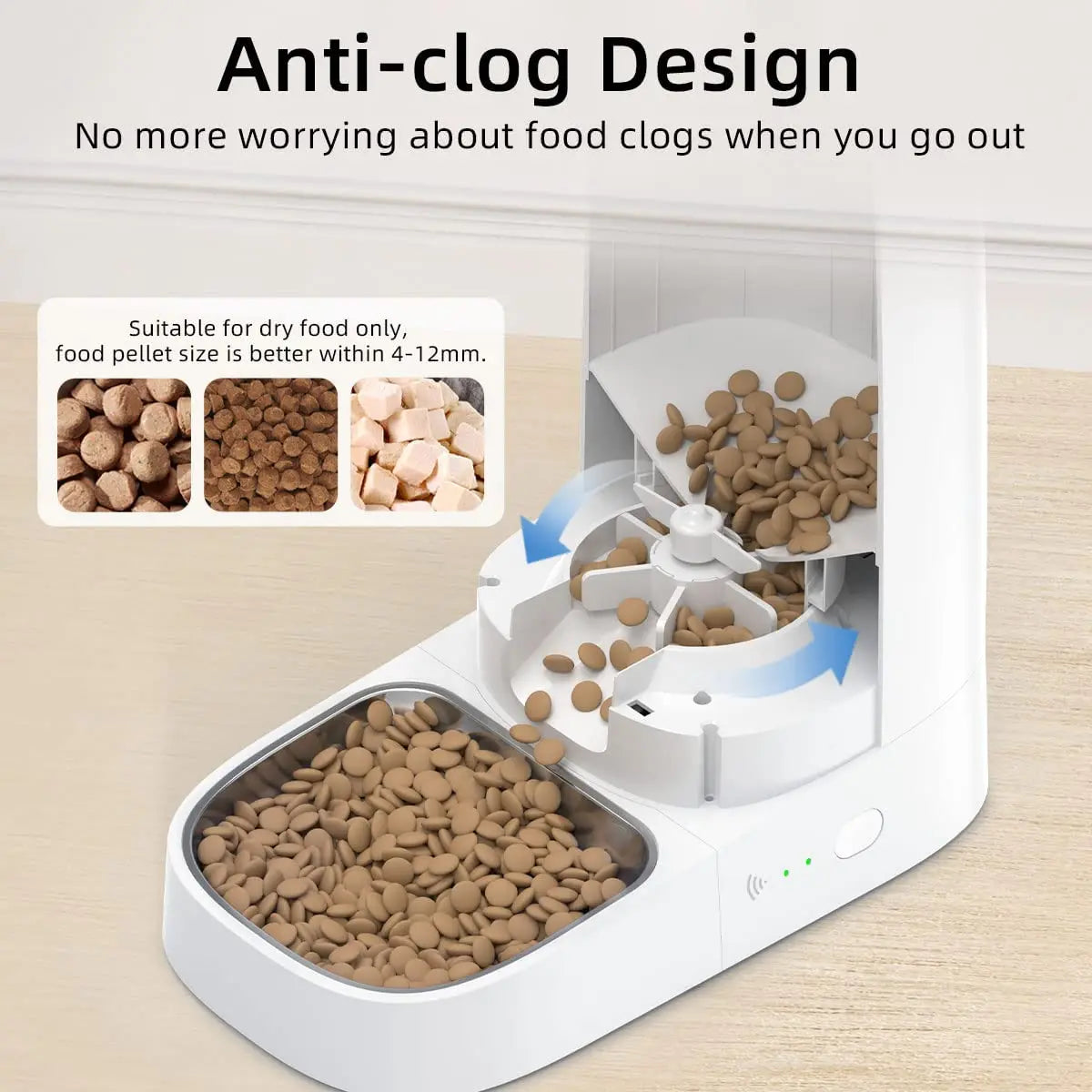 ROJECO Automatic Cat Feeder Smart WiFi Kibble Dispenser