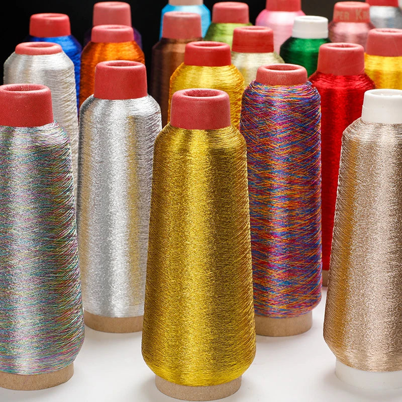 Colorful Computer Embroidery Cross Stitch DIY Bright Silk Metallic Yarn 3200M