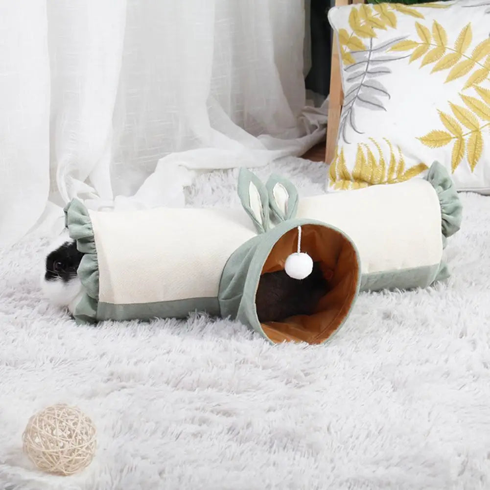 Three-way Cat Tunnel Suede Fabric Puppy Rabbit Play Hide Tunnel Tube Indoor For Game Exercising Hiding Training Pet Toys