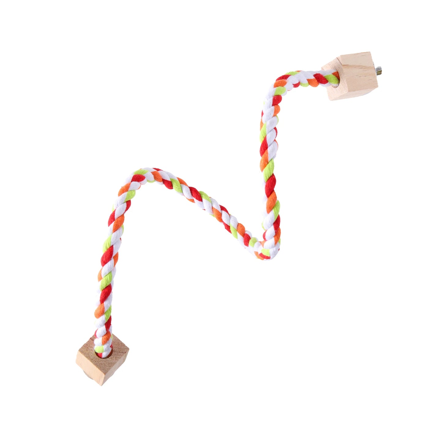 Pet Bird Rope Hanging Parrot Perch Rope Colorful Cotton Rope Toy Elastic Budgie Climbing Chewing Toy Bird Swing Stand Pet Toy