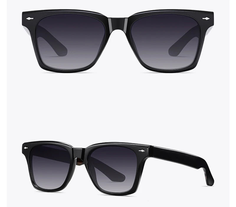 Kachawoo Polarized Sunglasses for Men and Women TR90 Frame Acetate Square Eyewear European Style Blue Orange Grey