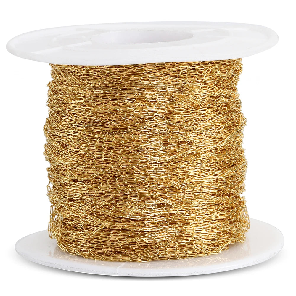 10 Meters Stainless Steel Gold Color Chain for Jewelry Making