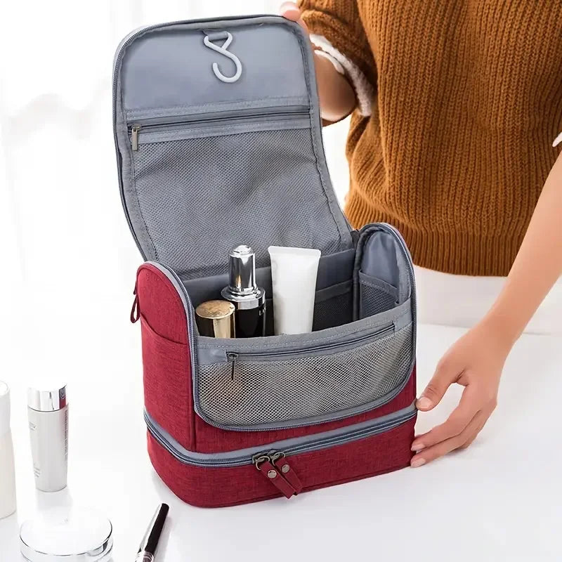 Men and Women Oxford Travel Makeup Bag Hanging Organizer Cosmetic Toiletry Case