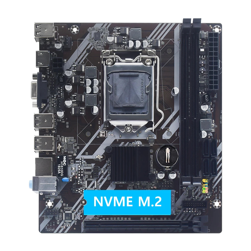 Kit de placa base MUCAI H61 LGA 1155 compatible con CPU Intel Core de 2.ª y 3.ª generación, compatible con M.2 NVME SDD