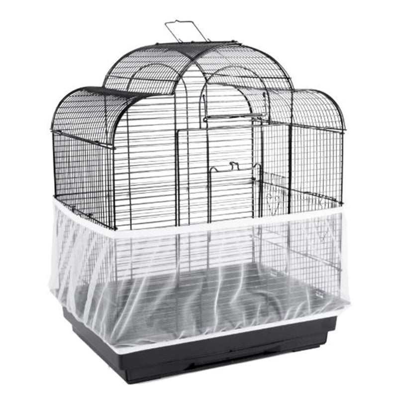 Easy Cleaning Bird Cage Covers Mesh Seed Catcher Guard Bird Cage Net Shell Skirt Dust-proof Airy Mesh Parrot Cage Cover 2 Sizes