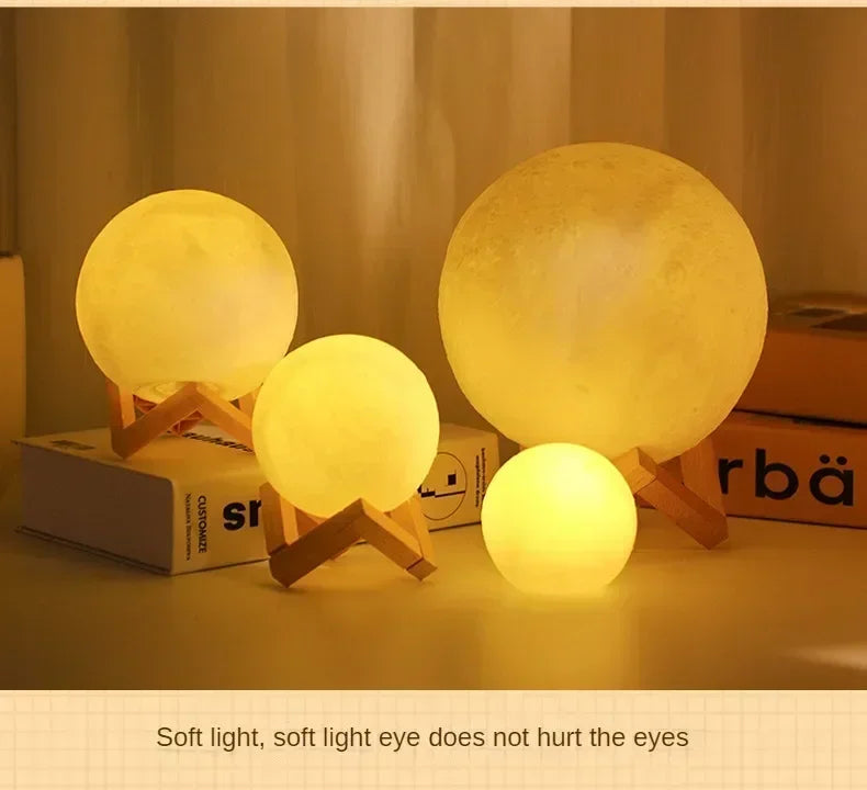 Stunning 3D Moon Lamp Night Light for Energy-efficient Room Dcor