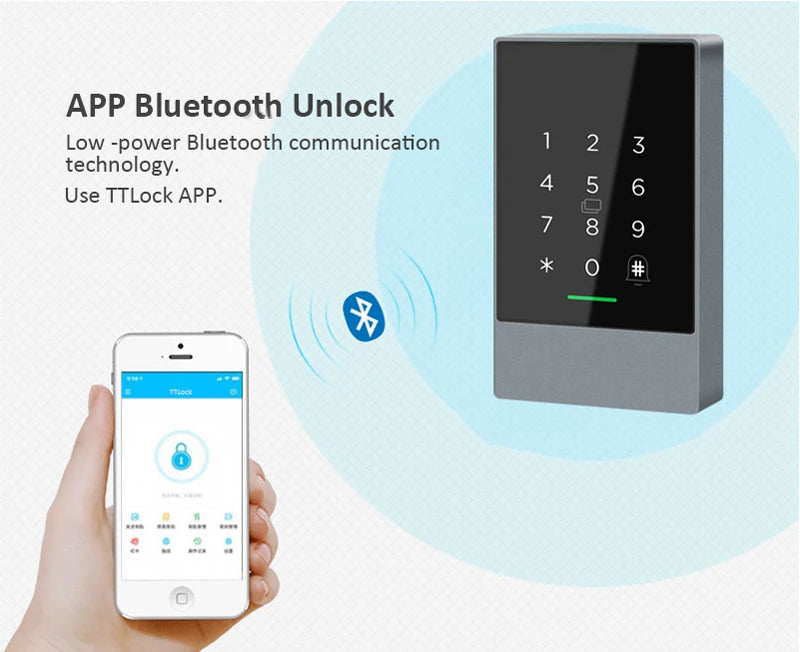 TTLOCK K3 K3F Fingerprint Access Control Door Opener with NFC Bluetooth Electric Gate Keypad and RFID Card 13.56MHz