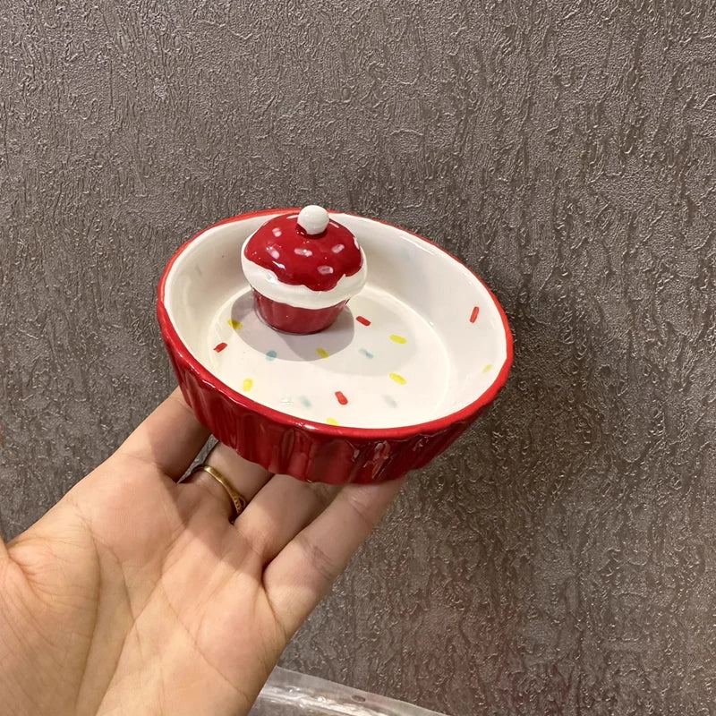 Ceramic Cake Hamster Bowl Small Pet Food Bowl for Home Use Multi-color Small Jewelry Box Rabbit Feeder Parrot Supplies
