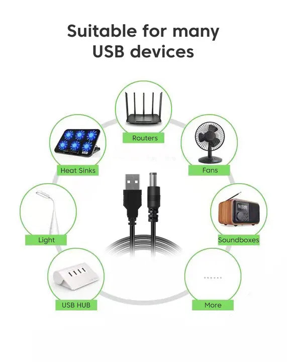 OLAF USB to DC Power Cable 5V to 12V Boost Converter with 8 Adapters for Wifi Router Mini Fan Speaker
