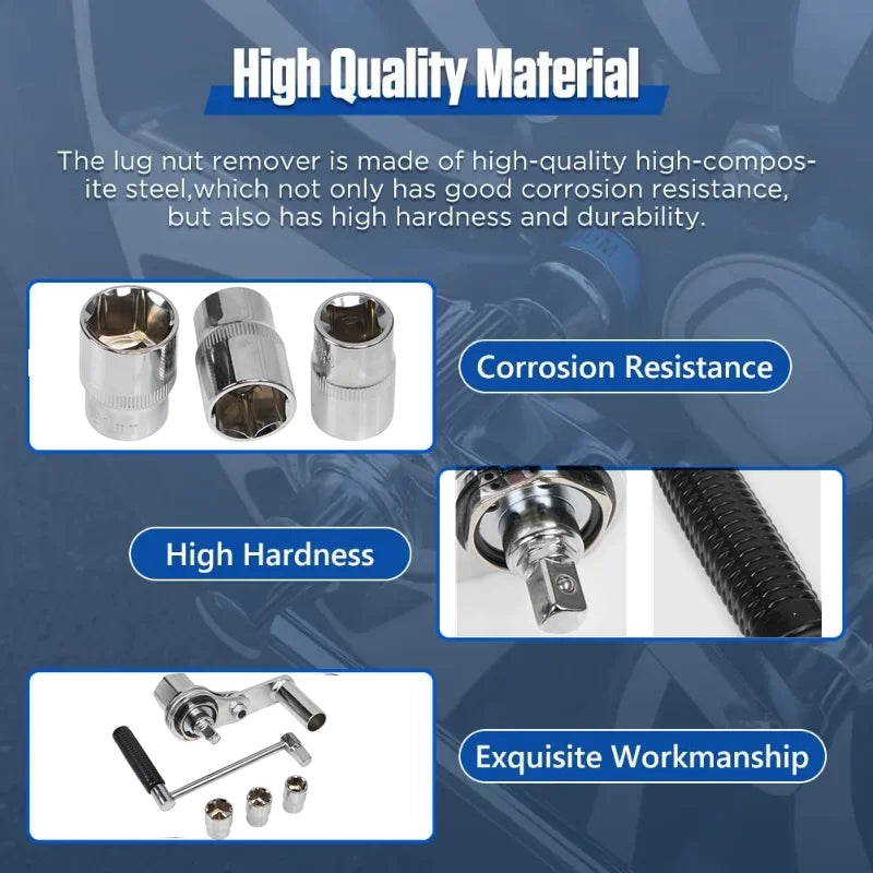 Torque Multiplier Wrench Kit 1/2 Inch Lug Nut Remover Tool