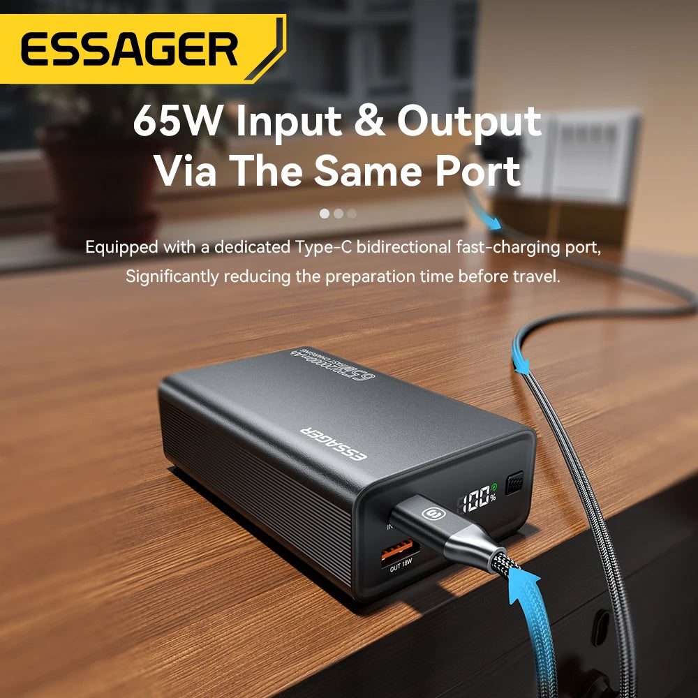 Essager Power Bank 20000mAh Portable PD 65W Fast Charger