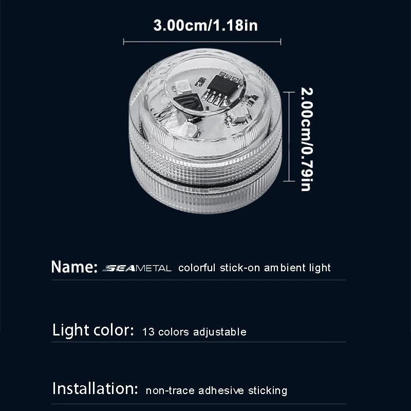 BLALION Wireless Adhesive LED Car Interior Ambient Light Remote Control Auto Roof Foot Lamp Bicycle Tail Light