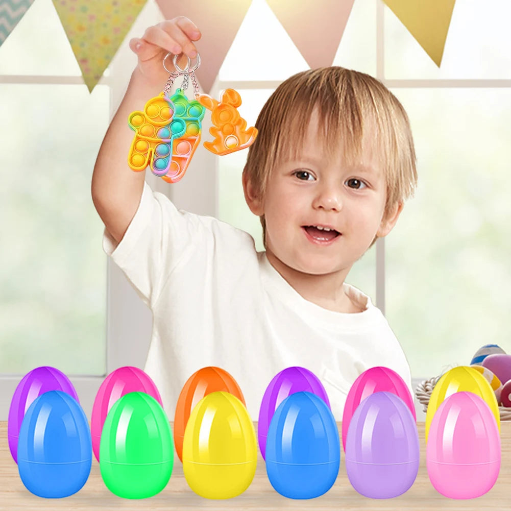 12/20/24/48Pcs Prefilled Easter Eggs with Plush Toys for Kids