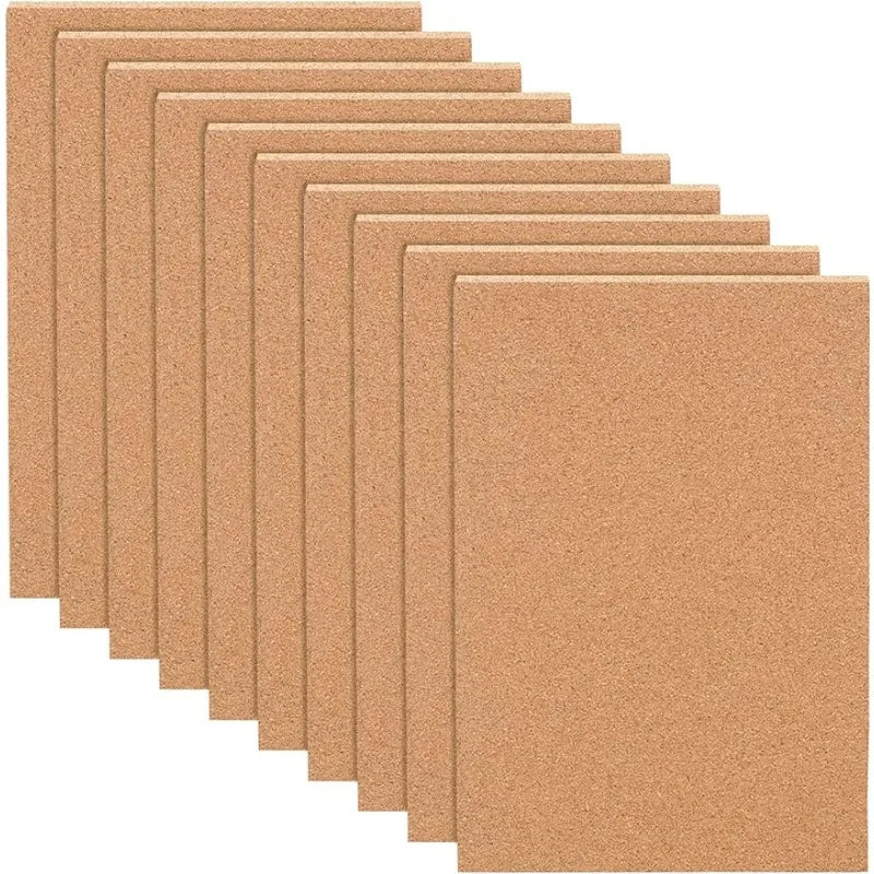 10 Pack Cork Sheets 3mm Thick 12x8 Inch Natural Cork Tiles for Wall Decoration and DIY Crafts