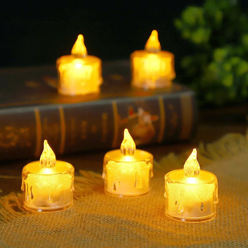 Flameless LED Heart-Shaped Tealight Candles for Home Wedding and Christmas Decoration Battery-Powered Safe Glow