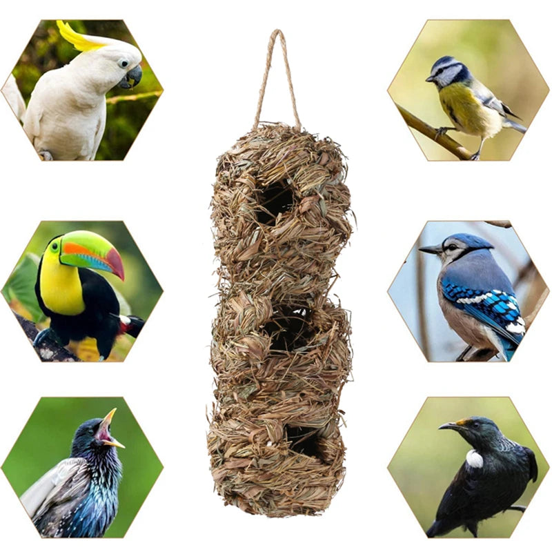 Birds Nest Bird Cage Natural Reed Grass Spherical Hummingbird Nest Outdoor Decorative Weaved Hanging Bird Nest Hous Proficient