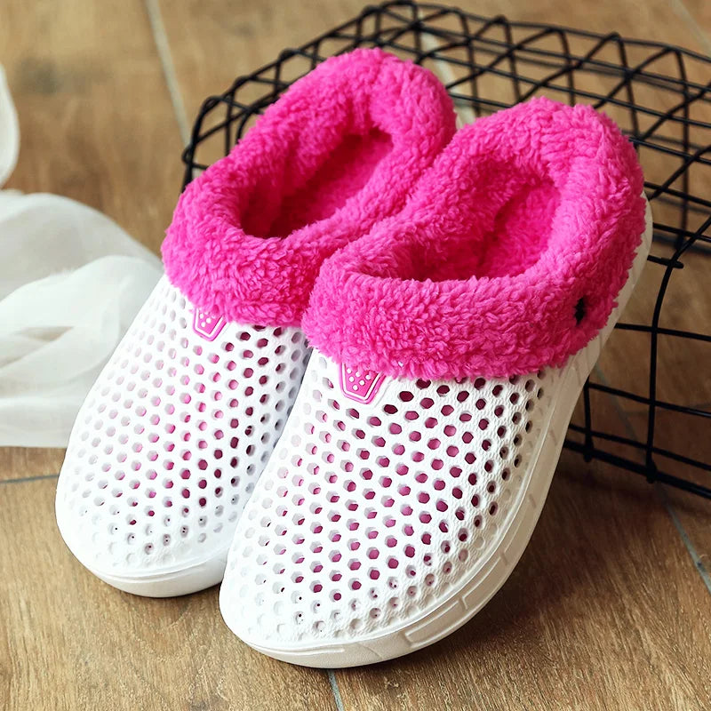 YRZL Winter Slippers Men Women Indoor Warm Non Slip Clogs