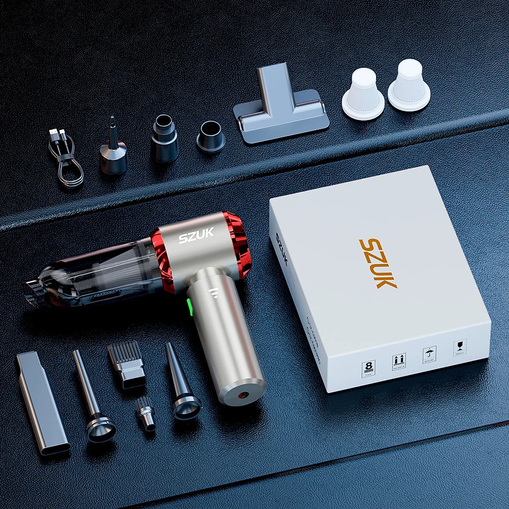 SZUK C012MAX Wireless Portable Car Vacuum Cleaner with Strong Suction Mini Handheld Design for Home and Vehicle Use