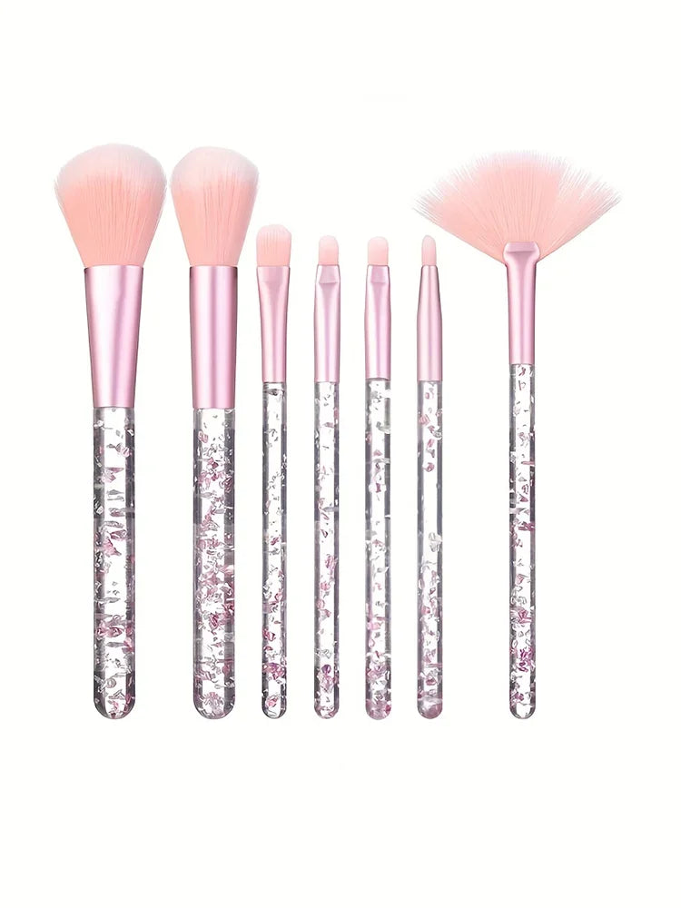 Hair Length 7 Pieces Makeup Brush Set for Flawless Application