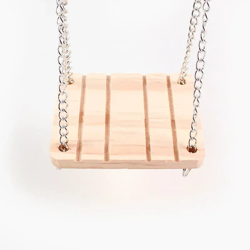 Pet Hamster Bird Wooden Toy Game Board Hanging Swing Squirrel Fun Springboard Chinchilla Cockatiel Swing Ladder Pet Supplies