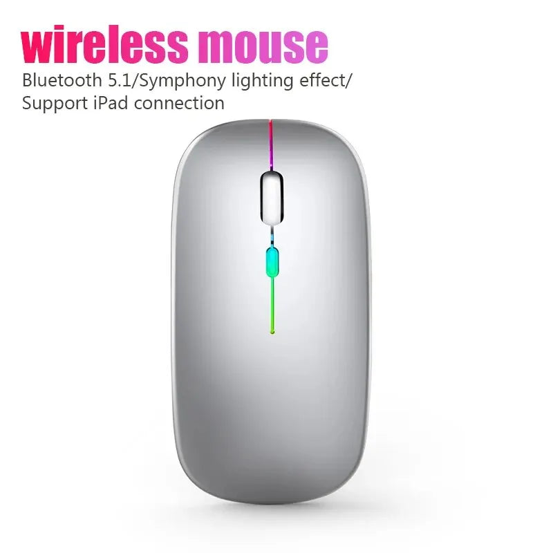 Wireless Mouse RGB Rechargeable Bluetooth Mice 3600DPI Ergonomic Gaming Mouse