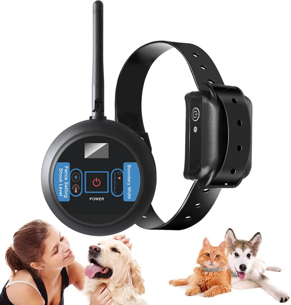 Wireless Dog Fence System with Waterproof Collar Adjustable Shock & Vibration Containment for All Size Dogs 200m Range