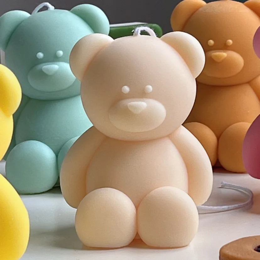 3D Cute Cartoon Bear Silicone Candle Mold Gift Making Kit