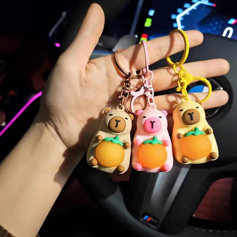 Cute Capybara Key Chains for Girls Glowing Kawaii Charm