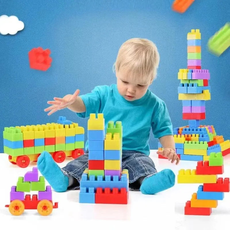 130pcs Large Particles of Building Block Toys Assembled Toys Early Childhood Educational Toys More Assembled Shape