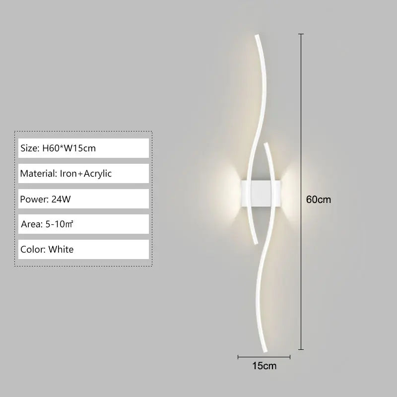 Indoor LED Wall Lights Modern Wall Sconces for Bedroom and Corridor Black Gold White Finish Stylish Indoor Lighting