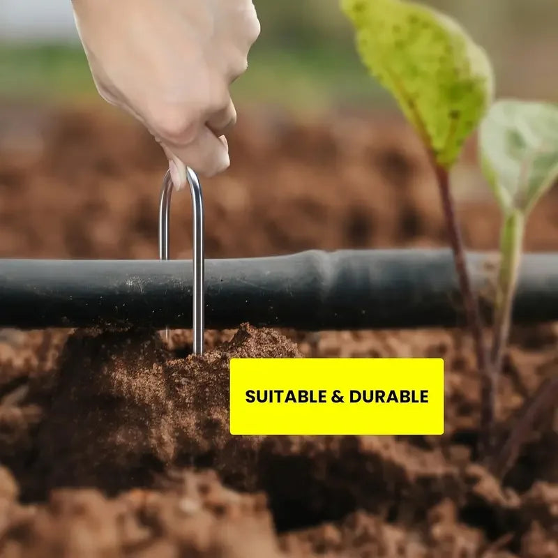 U Type Heavy Duty Garden Staples for Securing Landscape Fencing and Lawn Barriers Galvanized Sod Pins and Ground Stakes