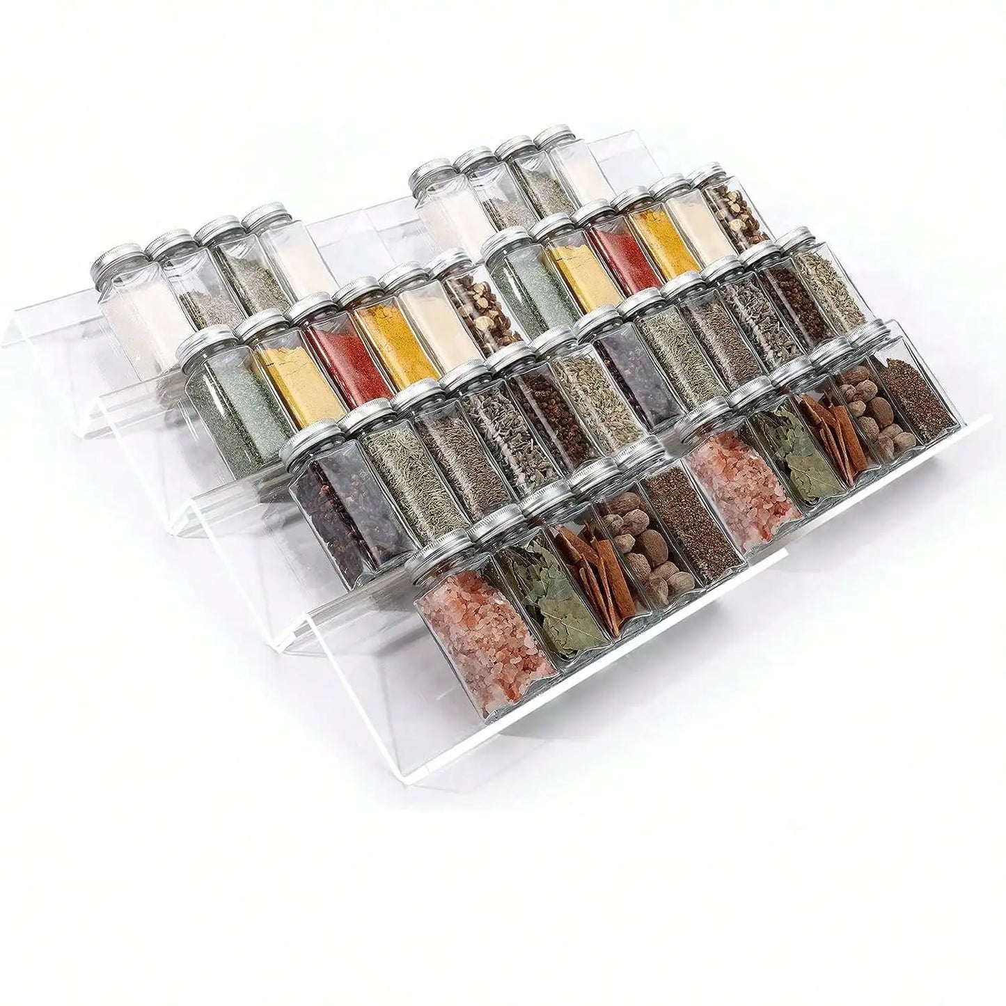4/2 Layer Spice Drawer Organizer Adjustable Acrylic Rack Tray