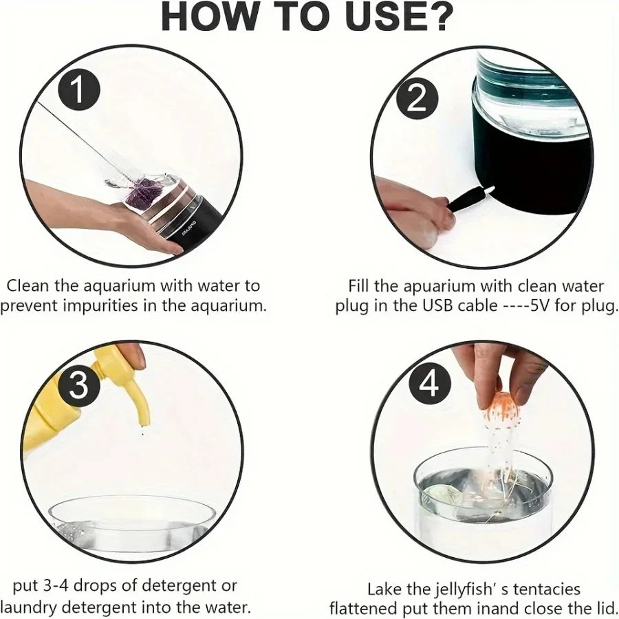 Jellyfish Lamp LED Color Changing Mood Light 7 Colors Aquarium Night Light for Bedroom and Desktop Decor Great Gift for Kids