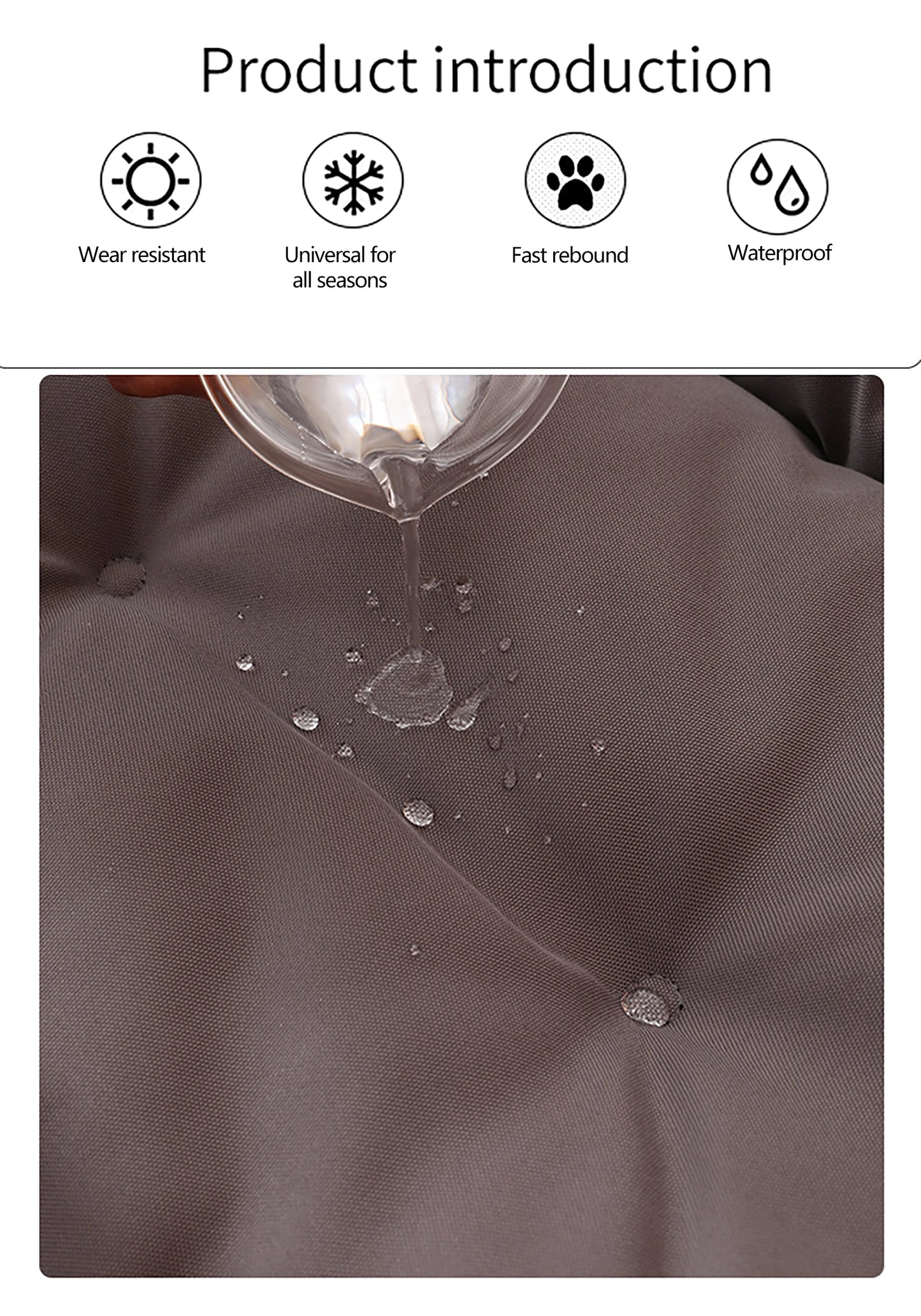 Waterproof Dog Bed with 600D Oxford Fabric Thickened PP Cotton Filling Bite-Resistant Pet Mat for All Seasons