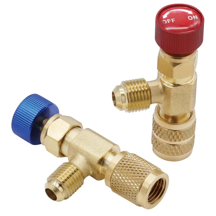1 pieza de aire acondicionado más válvula de seguridad para líquido R410 R22, interruptor de mantenimiento de vacío de refrigerante, herramienta de detección R22