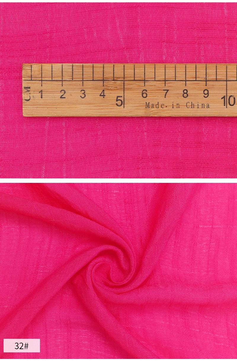 Solid Color Imitation Hemp Bamboo Crepe Fabric 5M 2M 1M 0.5M Soft Breathable Vibrant DIY Dress Gauze Curtain Bedding