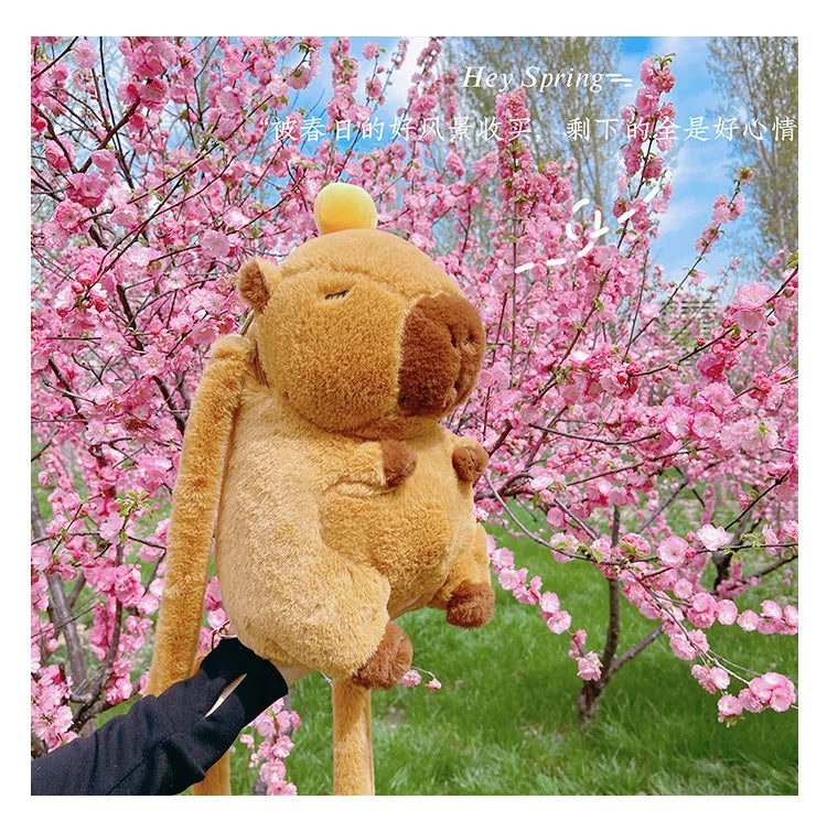 Capybara Plush Backpack Kawaii Mini Knapsack Bag for Kids