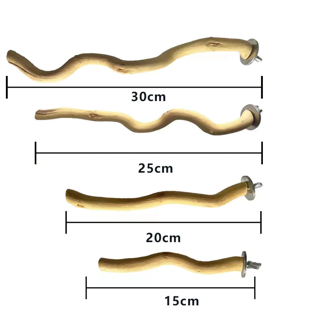 Natural Parrot Wood Fork Branch Perch Bird Cage Hanging Swing Bird Standing Branches Toys Birdcage Accessoriess