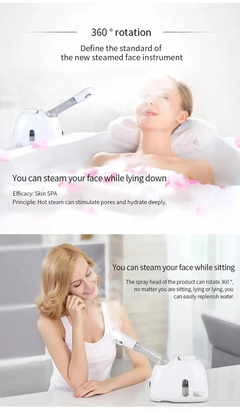 Facial Hot Spray Steamer with Extendable Arm for Spa and Moisturizing