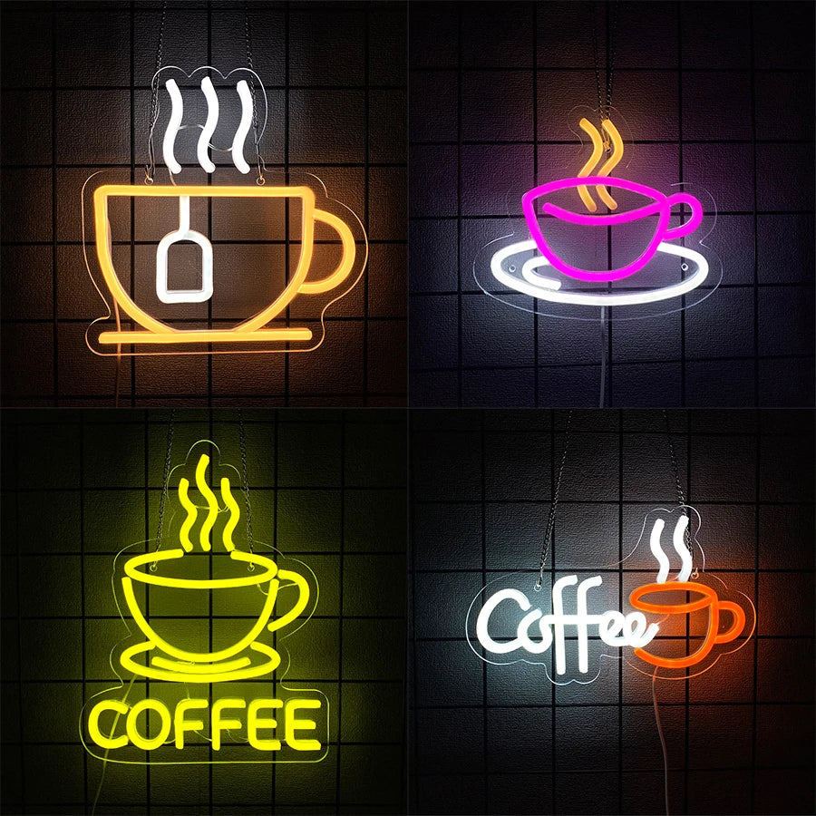 Coffee Neon Sign Super Bright LED with USB Power Supply