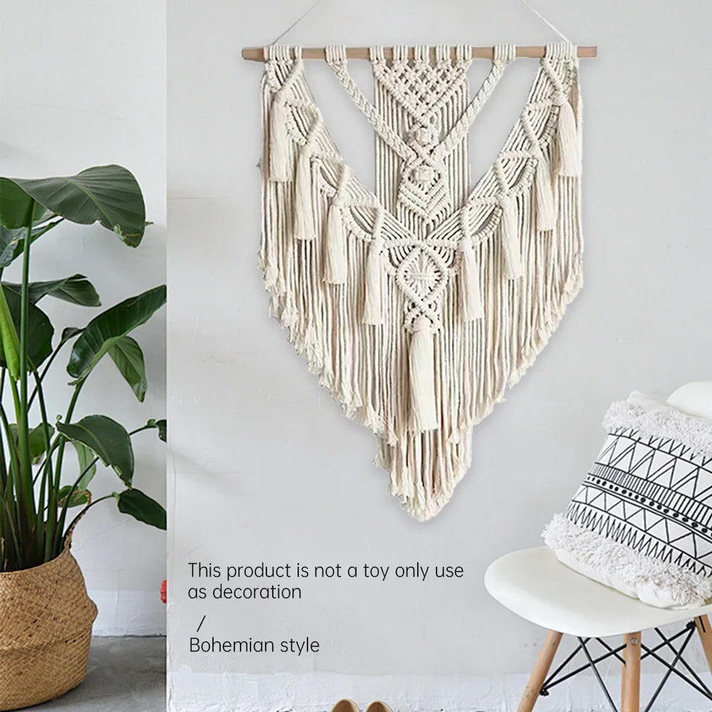 Macrame Wall Hanging Tapestry Cotton Bohemian Wall Decor